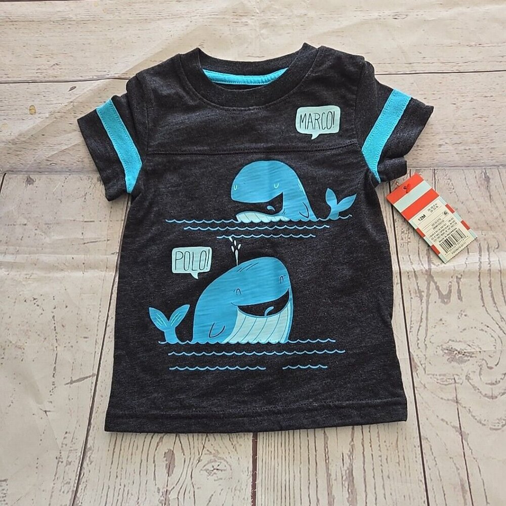 Cat & Jack Toddler Boys 12 Months Short Sleeve Jersey Knit T-Shirt MARCO! POLO!